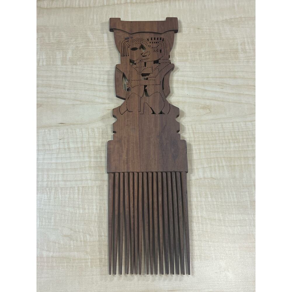 Vintage African‎ Ashanti Carved Wooden Decorative Comb Wall Piece